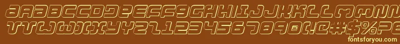 Шрифт Exedore3Di – жёлтые шрифты на коричневом фоне