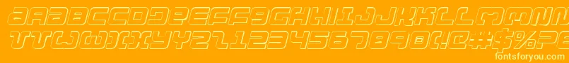 Шрифт Exedore3Di – жёлтые шрифты на оранжевом фоне