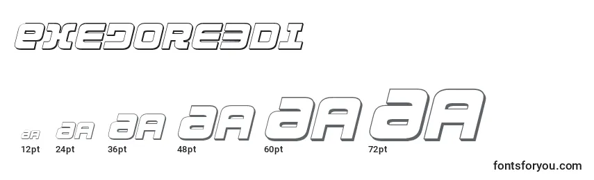 Exedore3Di Font Sizes