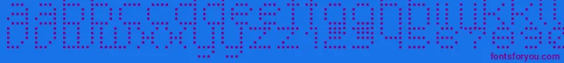 SuperpoiR-Schriftart – Violette Schriften auf blauem Hintergrund