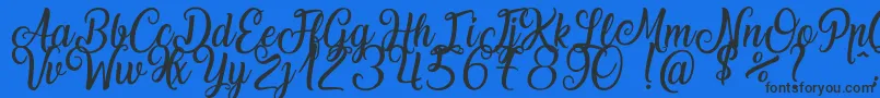 Police LaughingAndSmiling – polices noires sur fond bleu
