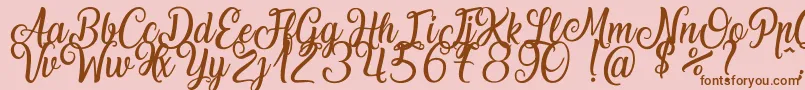 LaughingAndSmiling Font – Brown Fonts on Pink Background