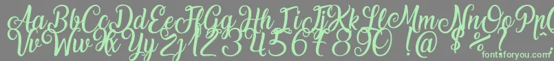 LaughingAndSmiling Font – Green Fonts on Gray Background
