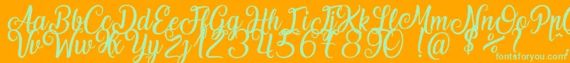 LaughingAndSmiling Font – Green Fonts on Orange Background