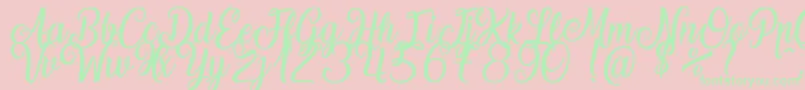 LaughingAndSmiling Font – Green Fonts on Pink Background