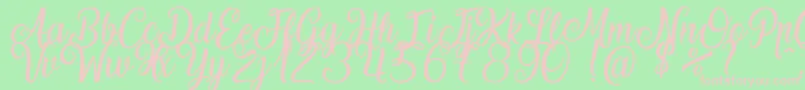 LaughingAndSmiling Font – Pink Fonts on Green Background