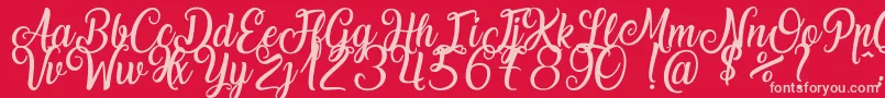 LaughingAndSmiling Font – Pink Fonts on Red Background