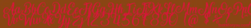 LaughingAndSmiling Font – Red Fonts on Brown Background