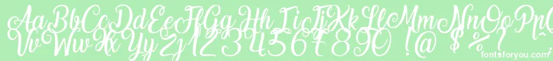 LaughingAndSmiling Font – White Fonts on Green Background