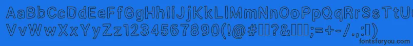 OutsideInsideOutline Font – Black Fonts on Blue Background