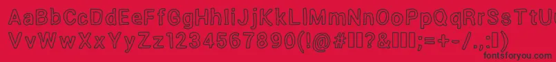 OutsideInsideOutline Font – Black Fonts on Red Background