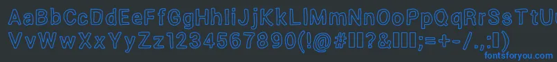 OutsideInsideOutline Font – Blue Fonts on Black Background