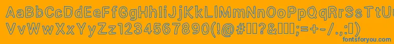 OutsideInsideOutline Font – Blue Fonts on Orange Background