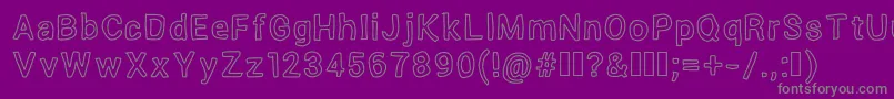 Więcej informacji o czcionce OutsideInsideOutline Czcionka OutsideInsideOutline – szare czcionki na fioletowym tle