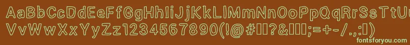 OutsideInsideOutline Font – Green Fonts on Brown Background