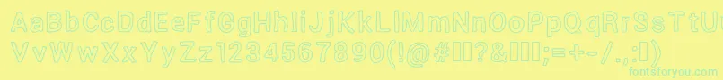 OutsideInsideOutline Font – Green Fonts on Yellow Background