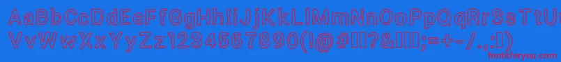 OutsideInsideOutline Font – Red Fonts on Blue Background