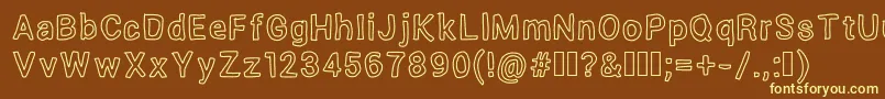 OutsideInsideOutline Font – Yellow Fonts on Brown Background