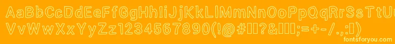 OutsideInsideOutline Font – Yellow Fonts on Orange Background