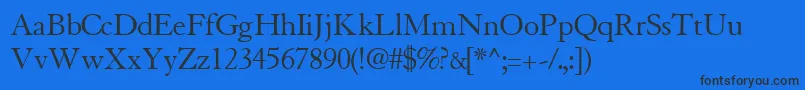 TiascosskRegular Font – Black Fonts on Blue Background