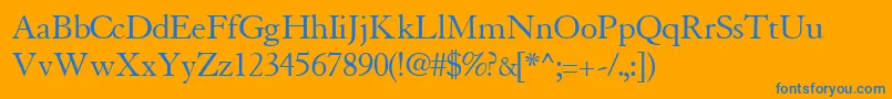 TiascosskRegular Font – Blue Fonts on Orange Background