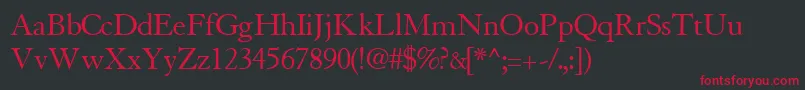 TiascosskRegular Font – Red Fonts on Black Background