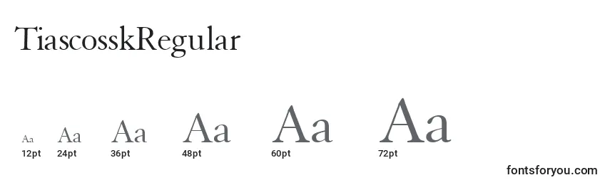 Размеры шрифта TiascosskRegular