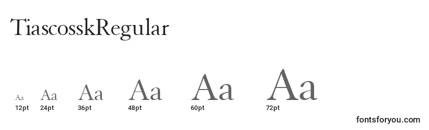 Rozmiary czcionki TiascosskRegular
