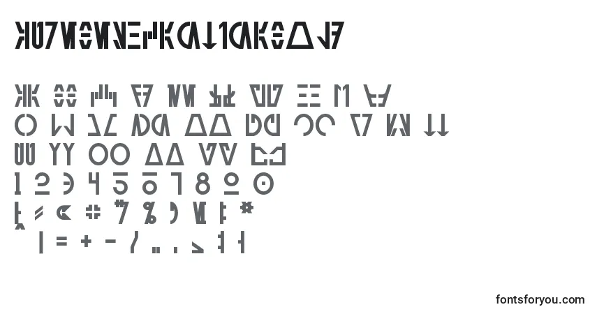 Шрифт AurebeshCantinaBold – алфавит, цифры, специальные символы