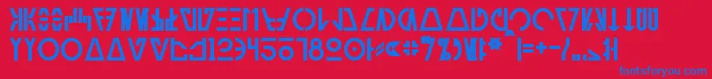 Police AurebeshCantinaBold – polices bleues sur fond rouge