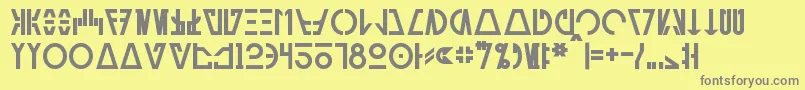 AurebeshCantinaBold Font – Gray Fonts on Yellow Background
