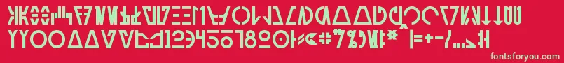 AurebeshCantinaBold Font – Green Fonts on Red Background