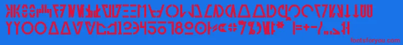 AurebeshCantinaBold Font – Red Fonts on Blue Background