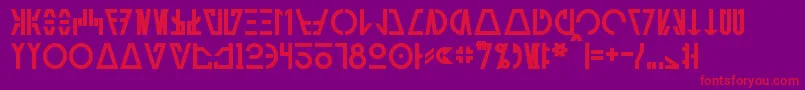 AurebeshCantinaBold-Schriftart – Rote Schriften auf violettem Hintergrund