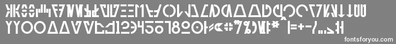 Czcionka AurebeshCantinaBold – białe czcionki na szarym tle