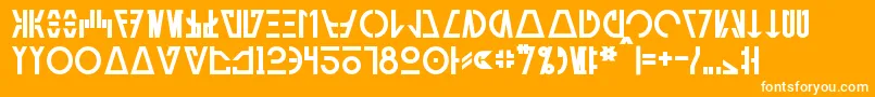 Шрифт AurebeshCantinaBold – белые шрифты на оранжевом фоне