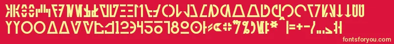 フォントAurebeshCantinaBold – 黄色の文字、赤い背景