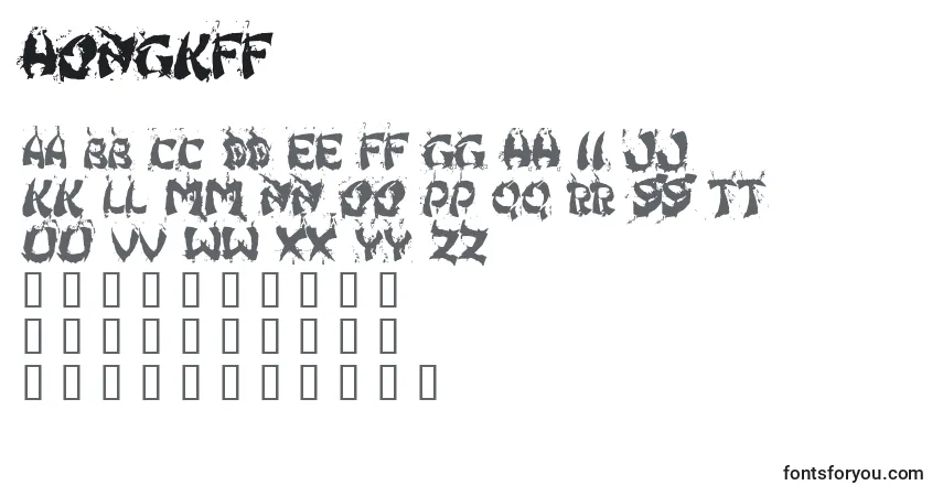 Schriftart Hongkff – Alphabet, Zahlen, spezielle Symbole