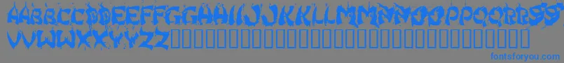 Hongkff-Schriftart – Blaue Schriften auf grauem Hintergrund