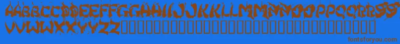 Hongkff-Schriftart – Braune Schriften auf blauem Hintergrund