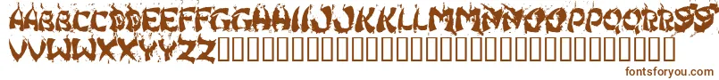 Hongkff-Schriftart – Braune Schriften auf weißem Hintergrund