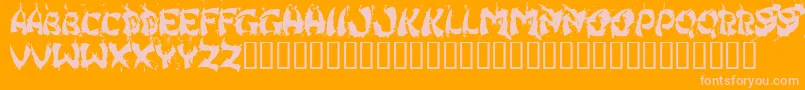 Hongkff Font – Pink Fonts on Orange Background
