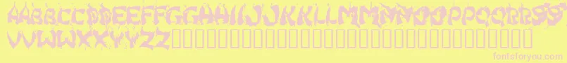 Hongkff Font – Pink Fonts on Yellow Background