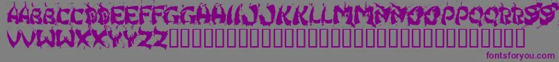 フォントHongkff – 紫色のフォント、灰色の背景