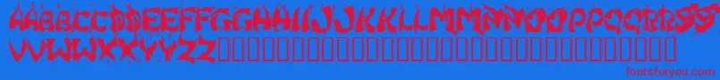 Hongkff Font – Red Fonts on Blue Background