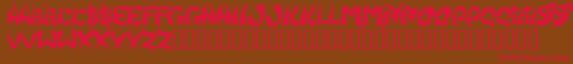 Hongkff Font – Red Fonts on Brown Background