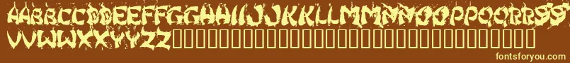 Hongkff Font – Yellow Fonts on Brown Background