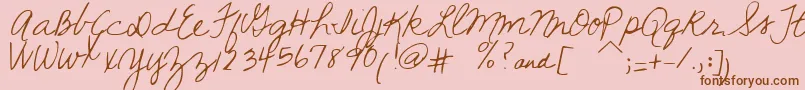 SunshineInMySoul Font – Brown Fonts on Pink Background