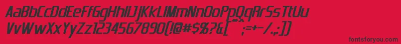 EmotionEngineBoldItalic Font – Black Fonts on Red Background