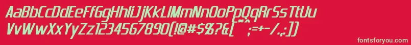 EmotionEngineBoldItalic Font – Green Fonts on Red Background